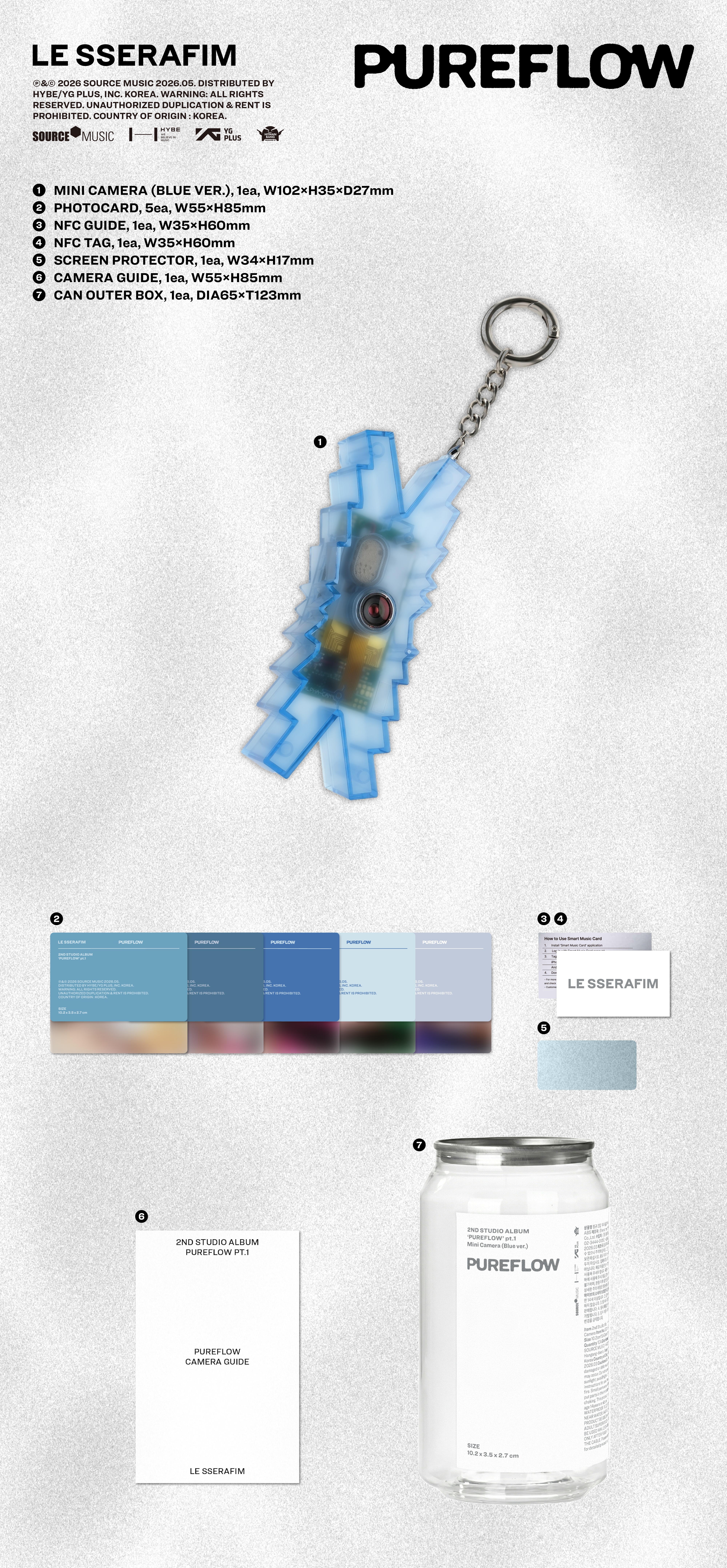 LE SSERAFIM 2nd Studio Album 'PUREFLOW' pt.1 (Mini Camera ver